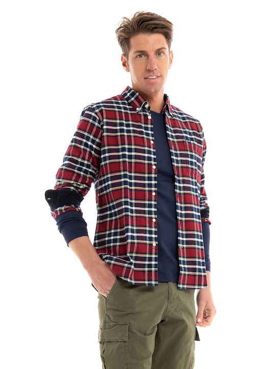 Barbour Men's Shirt Long Sleeve Checked Red