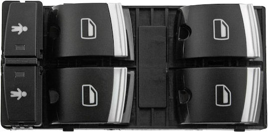 NTY Διακόπτης Παραθύρων Αυτοκινήτου για Audi Q7 2006+ 10pin Μαύρο