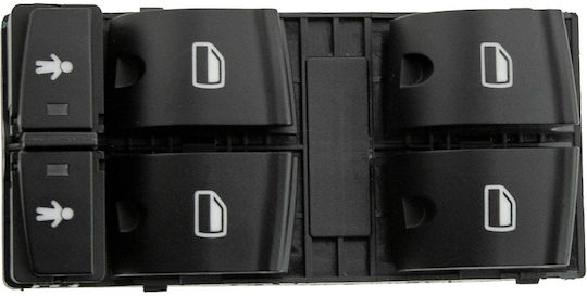 NTY Διακόπτης Παραθύρων Αυτοκινήτου για Audi A6 / Q7 10pin Μαύρο