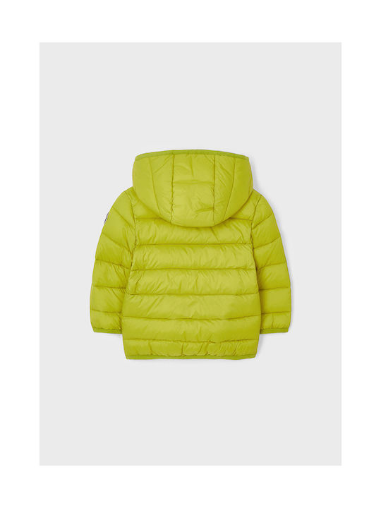 Mayoral Kids Quilted Jacket Long with Lining & Protection Hood Yellow