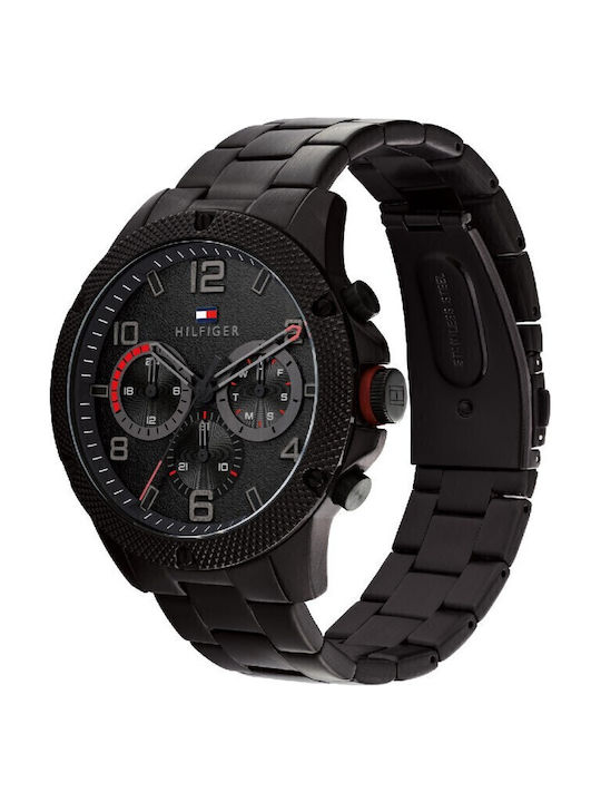 Tommy Hilfiger Blaze Ανδρικό Ρολόι 46mm Χρονογράφος Μπαταρίας με Μαύρο Ατσάλινο Μπρασελέ