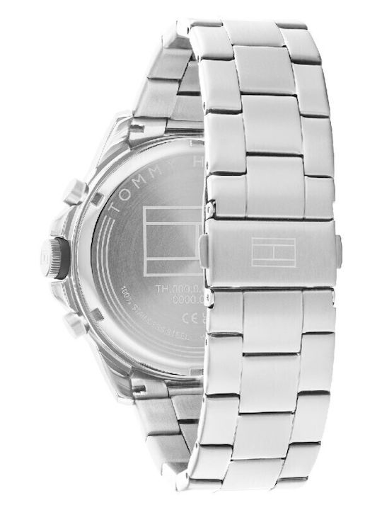 Tommy Hilfiger Blaze Ανδρικό Ρολόι 46mm Χρονογράφος Μπαταρίας με Ασημί Ατσάλινο Μπρασελέ