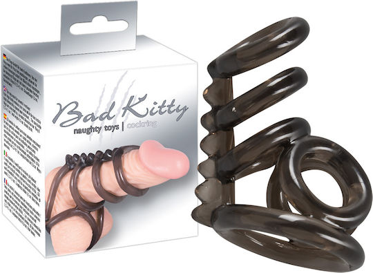 You2Toys Bad Kitty Penis-Testicles Ring Black