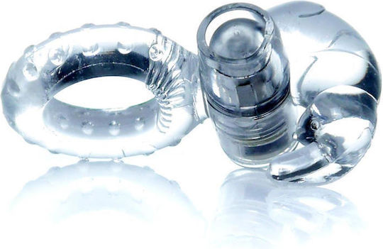 Boss Series Met Rabbit Vibrating Cock Ring Clear