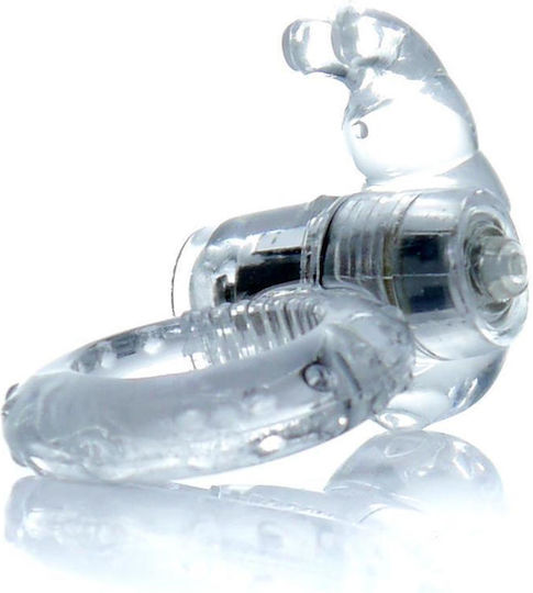 Boss Series Met Rabbit Vibrating Cock Ring Clear