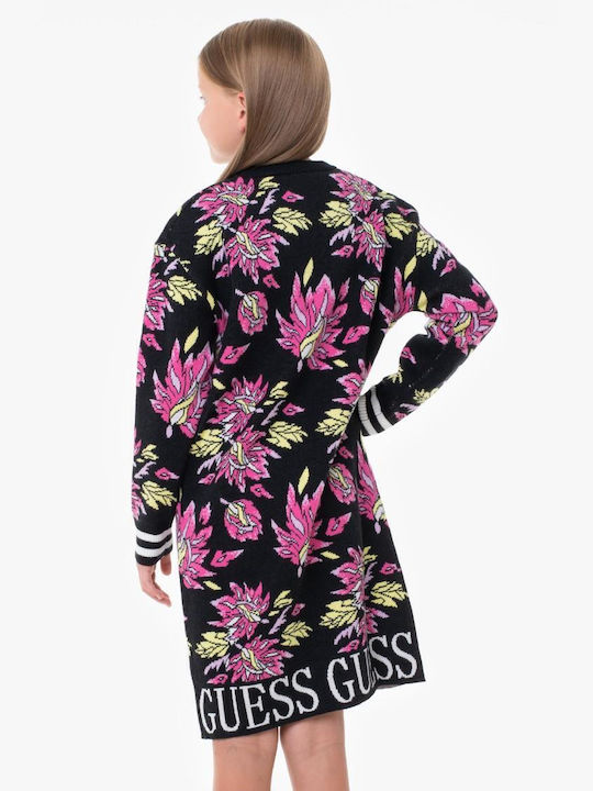 Guess Mädchen Kleid Blumen Langärmelig Mehrfarbig