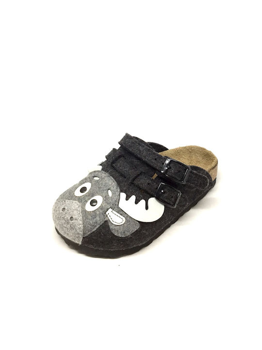 Kids unisex Birkis by Birkenstock 933783-GREY Slipper