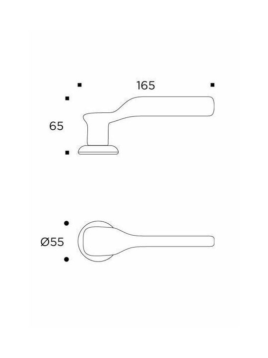 Convex Buton Ușa din mijloc cu Rosette 2235 2235RORS05S05 Pereche cu Rozetă Wrench Nickel