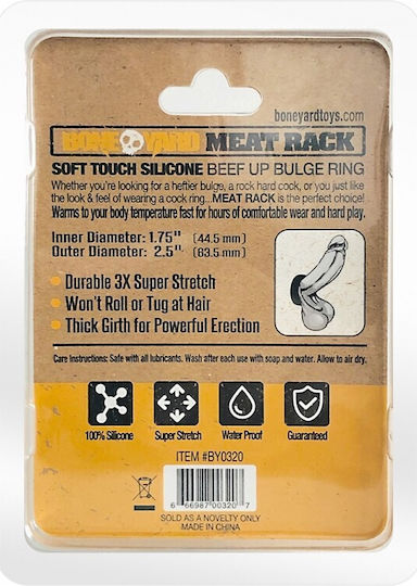 Boneyard Meat Rack Cock Ring Cock Ring Cock Silicon Black