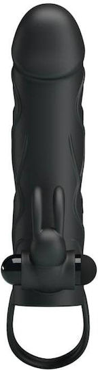 Pretty Love Double Vibrating Penis Sleeve Ball Strap Black