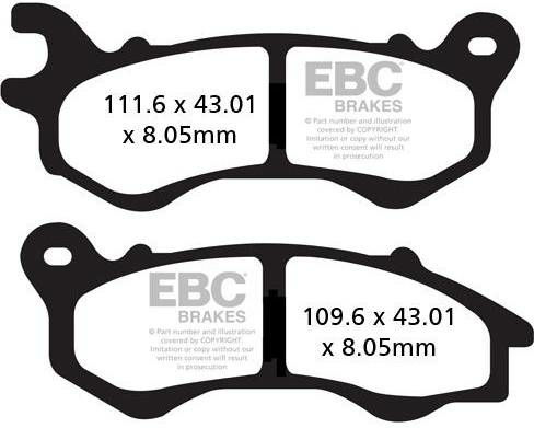 EBC Motorcycle Brake Pads Metallic Brake Pads Set for Honda PCX 125