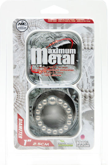 Nanma Maximum Metal Silicone Beaded Cock Ring