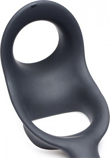 XR Alpha Pro 10X P Ring Cock Silicone with Anal Plug Black