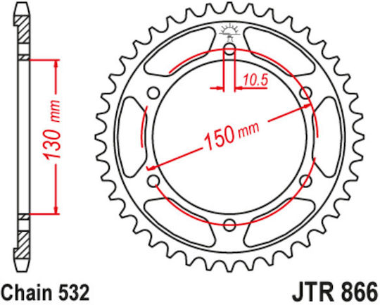 JT Sprockets Заден зъбен колело 46 Зъби за Yamaha YZF 1000 - ЙЗФ 1000