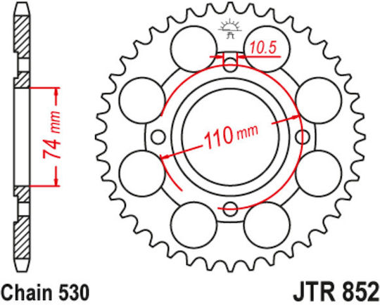 JT Sprockets Pinion spate 41 Dinți pentru Yamaha RD 250 - RD 250