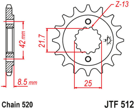 JT Sprockets Предно зъбно колело 17 Зъби за Kawasaki КЛЕ 500
