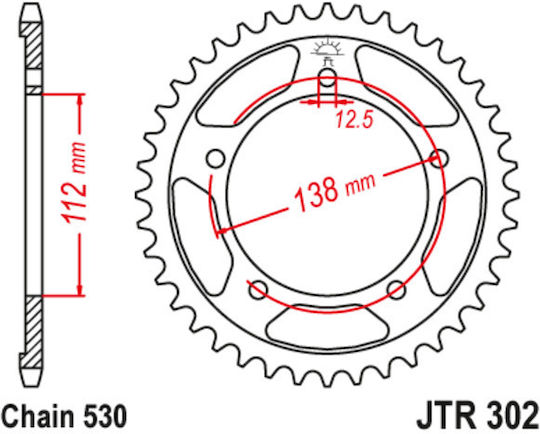 JT Sprockets Pinion spate 44 Dinți pentru Honda CBR 1100