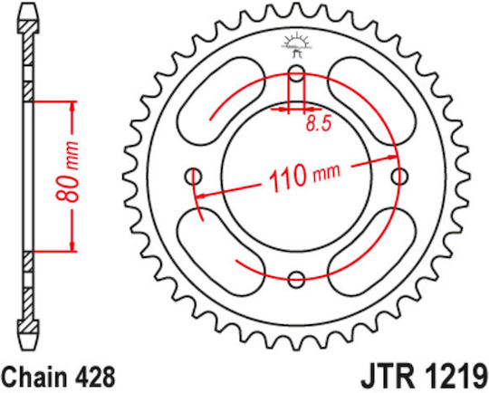 JT Sprockets Hinteres Ritzel 42 Zähne für Honda CBF 125