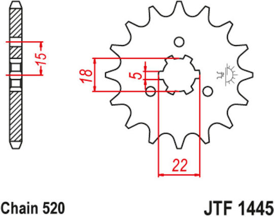 JT Sprockets Предно зъбно колело 13 Зъби за Kawasaki КХ 125 2003-2008