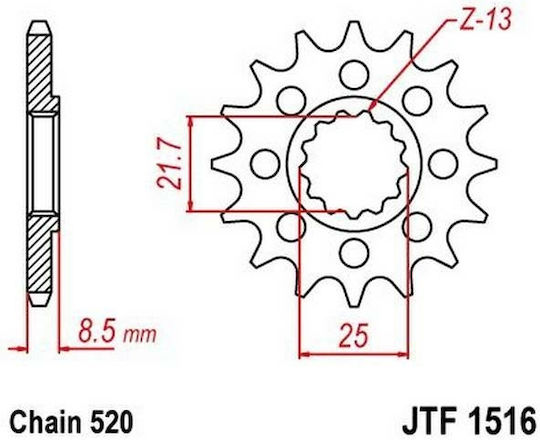 JT Sprockets Front Sprocket 17 Teeth for Suzuki GSX-R 750 / GSX-R 1000 Kawasaki ZX-10R 04-13 / Suzuki GSXR 750 02-10 / GSXR 1000 01-08