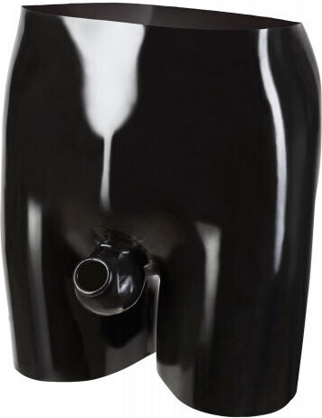 LateX Latex Short with Open Front Boxeri Sexy pentru bărbați Negru