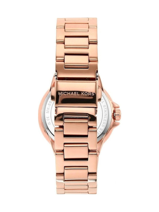 Michael Kors Camille Women's Watch Chronograph with Pink Gold Metal Bracelet