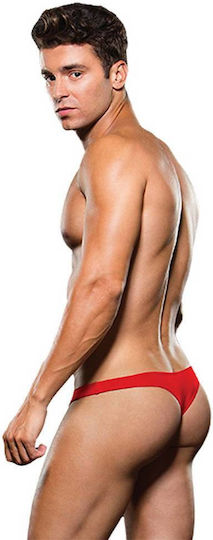Envy Menswear Microfiber Low Rise Zip Thong Red