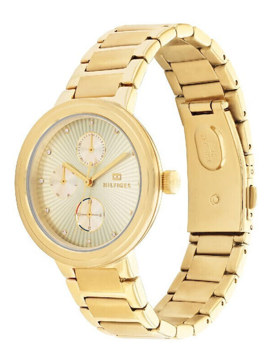 Tommy Hilfiger Joy Γυναικείο Ρολόι 36mm Χρονογράφος Μπαταρίας με Χρυσό Μεταλλικό Μπρασελέ