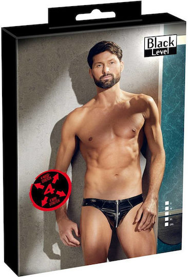 Black Level Vinyl Pants with Zipper