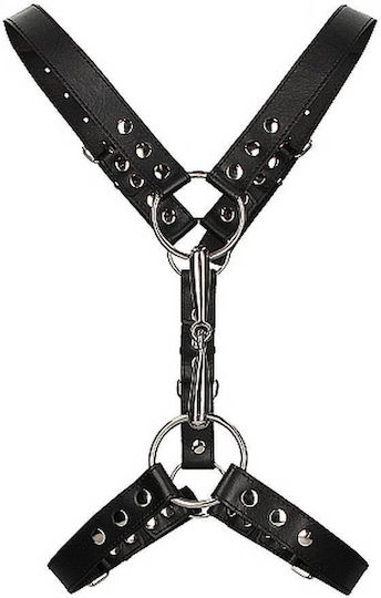 Shots Ouch! Men's Harness with Metal Bit Black