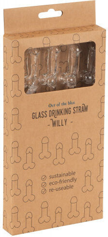 Out of the Blue Willy Glass Drinking Straw Αστείο Sexy Δώρο 4τμχ
