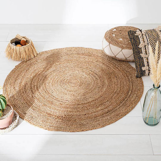 A-S Natural Teppich Rund Sommer Korbweide Jute