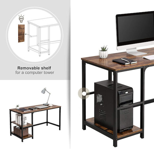 Desk Wooden Coffee with Metal Legs 140x60x75cm