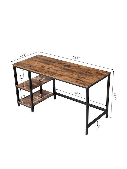 Birou Din Lemn Maro Cu Picioare Metalice 140x60x75cm