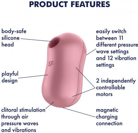 Satisfyer Clitoris Sucker & Vibrator Cotton Candy Αναρροφητής Αιδοίου με Δόνηση Light Red