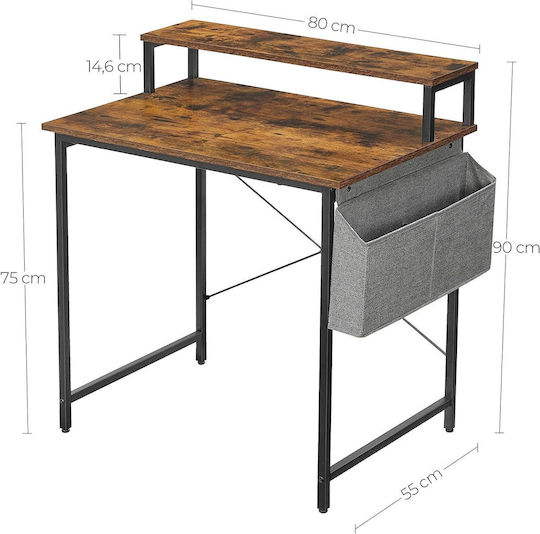 Birou Din Lemn Maro Cu Picioare Metalice 80x55x89.5cm
