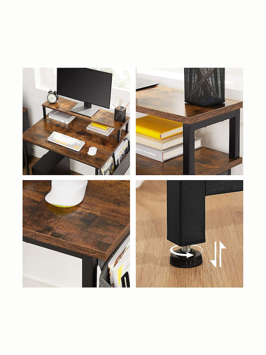 Desk Wooden Coffee with Metal Legs 80x55x89.5cm