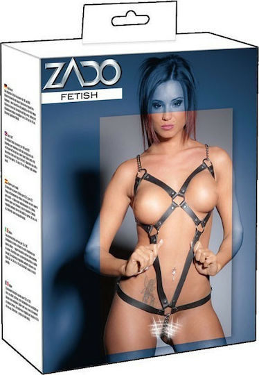 Zado Fetish Leder- und Latex-Outfit Strap Body Schwarz