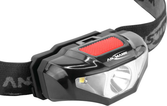 Ansmann Stirnlampe LED IP44 mit maximaler Helligkeit 65lm HD70B Schwarz