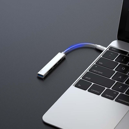 Havit HB41 Hub 4 Anschlüsse USB 3.0 mit USB-C Anschluss Silber