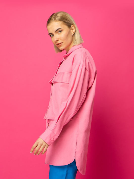 Women's Shirt with Front Pockets Gigi - 70037 PINK 026600007300433