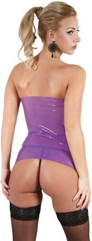 Latexwear Basque with Suspenders Εσώρουχο Λάτεξ Purple