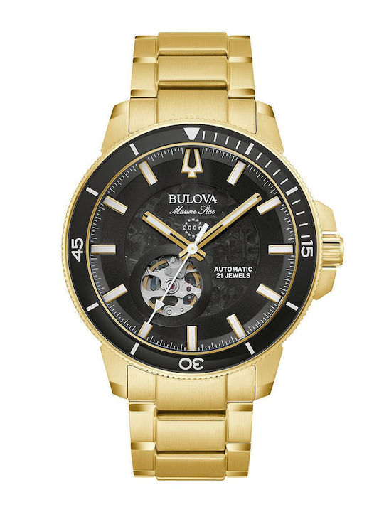 Bulova Marine Star Series C Ανδρικό Ρολόι 45mm Αυτόματο με Χρυσό Μεταλλικό Μπρασελέ
