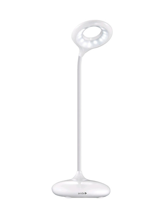 Avide ABLDL-MIN-4W Rechargeable LED Office Lamp with Flexible Arm in White Color
