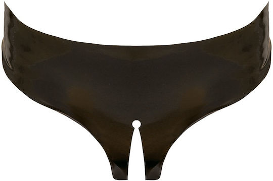 LateX Crotchless Latex String Unterwäsche Latex Schwarz