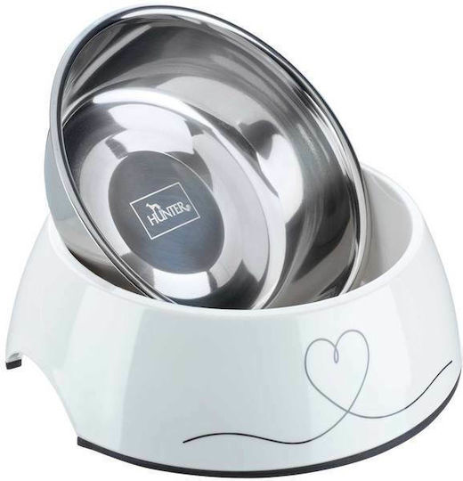 Hunter Valencia Stainless Steel Bowl Food & Water for Dog & Cat 350ml in White Color