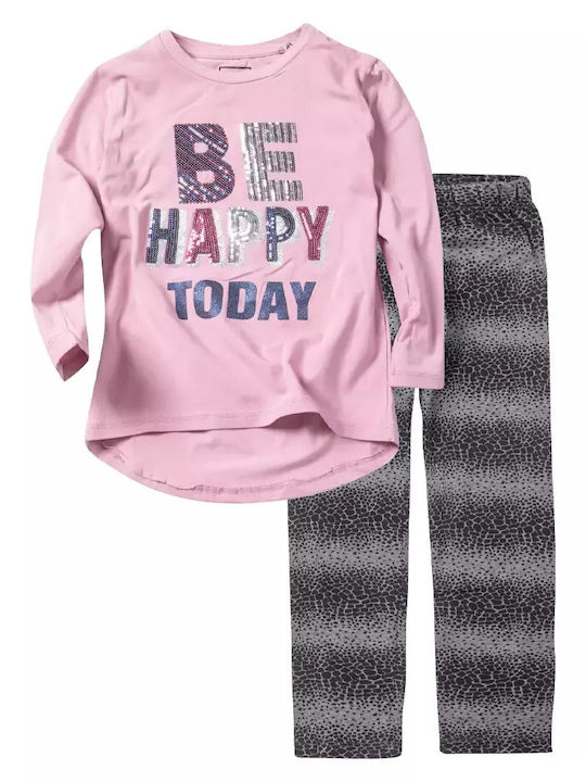 Εβίτα Kids Set with Leggings Winter 2pcs Pink