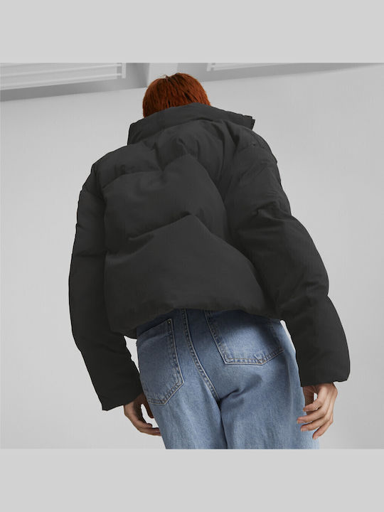 Classics Kurz Damen Puffer Jacke für Winter Schwarz
