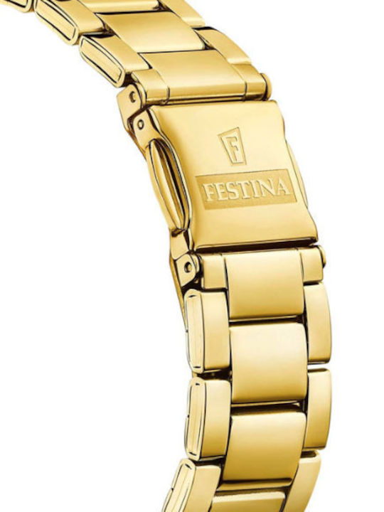 Festina Damenuhr 36,8mm Batterie mit Gold Rostfreiem Stahl Armband