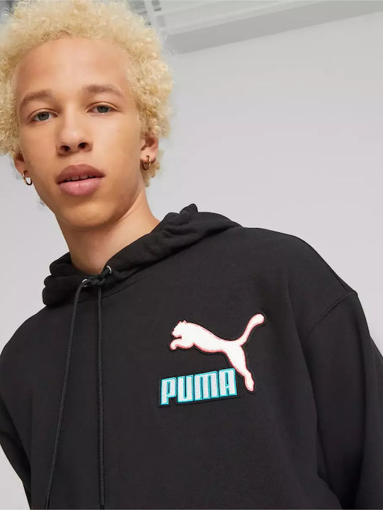 Puma Fandom Sweatshirt with Hood Black